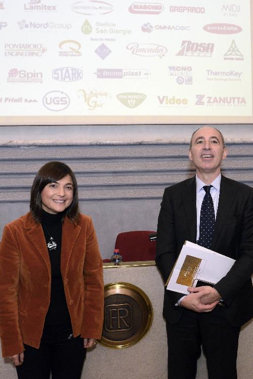 Debora Serracchiani (Presidente Regione Friuli Venezia Giulia) e Pietro Del Fabbro (Presidente Friulia) alla celebrazione in occasione dei 50 anni di fondazione di Friulia - Trieste 27/11/2017